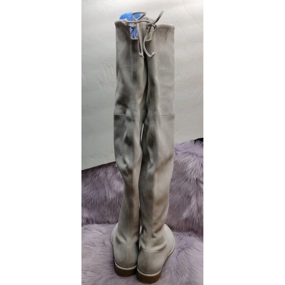 Stuart Weitzman Suede Slip On Flat Knee High Boots Womens Size 8 Grey - Picture 5 of 9